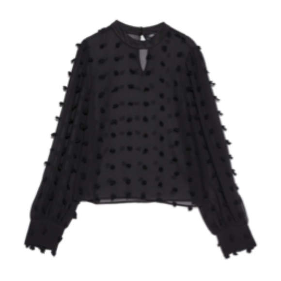 Zara Flowy Top with Pompoms - Picture 1 of 4